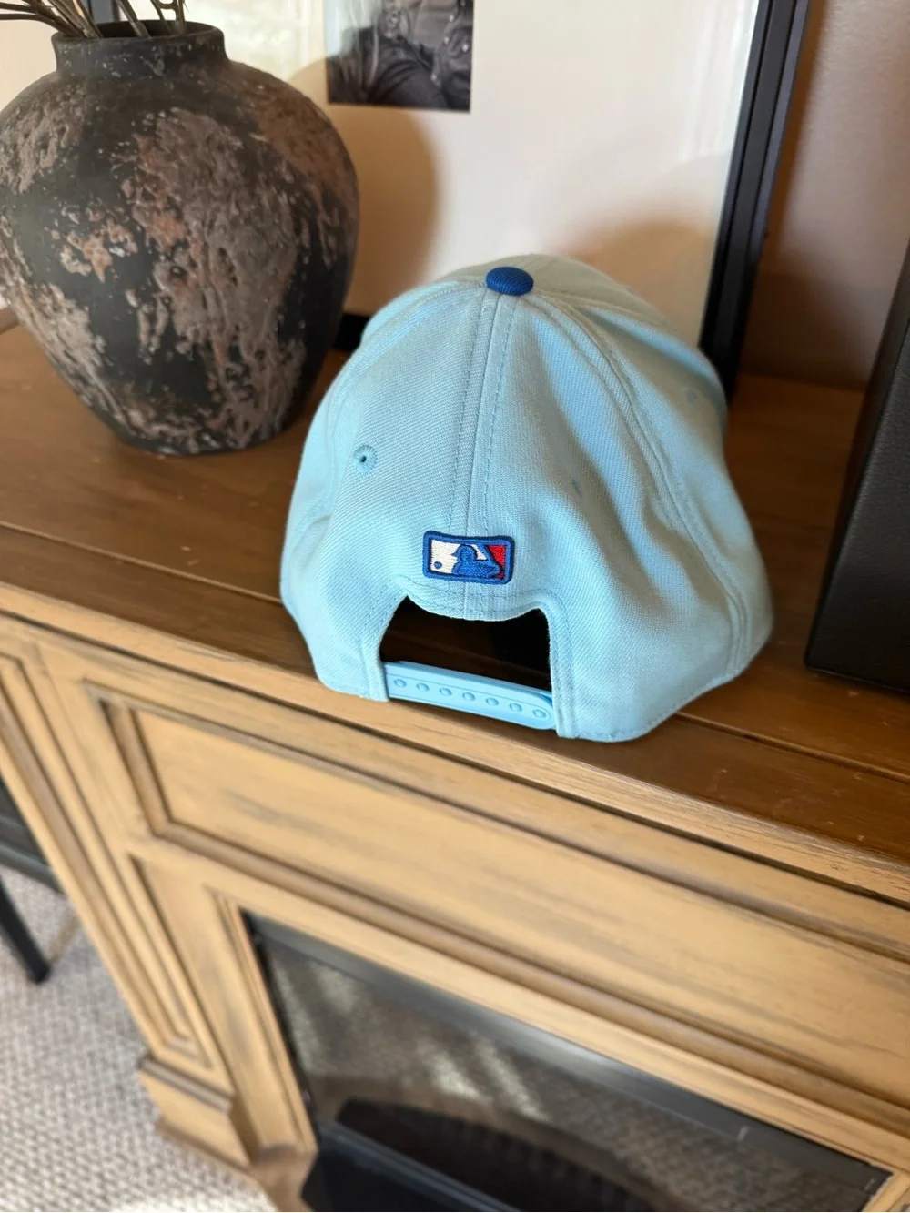 New Era Light Blue & Royal Blue Baseball Hat with Patriotic NY Emblem